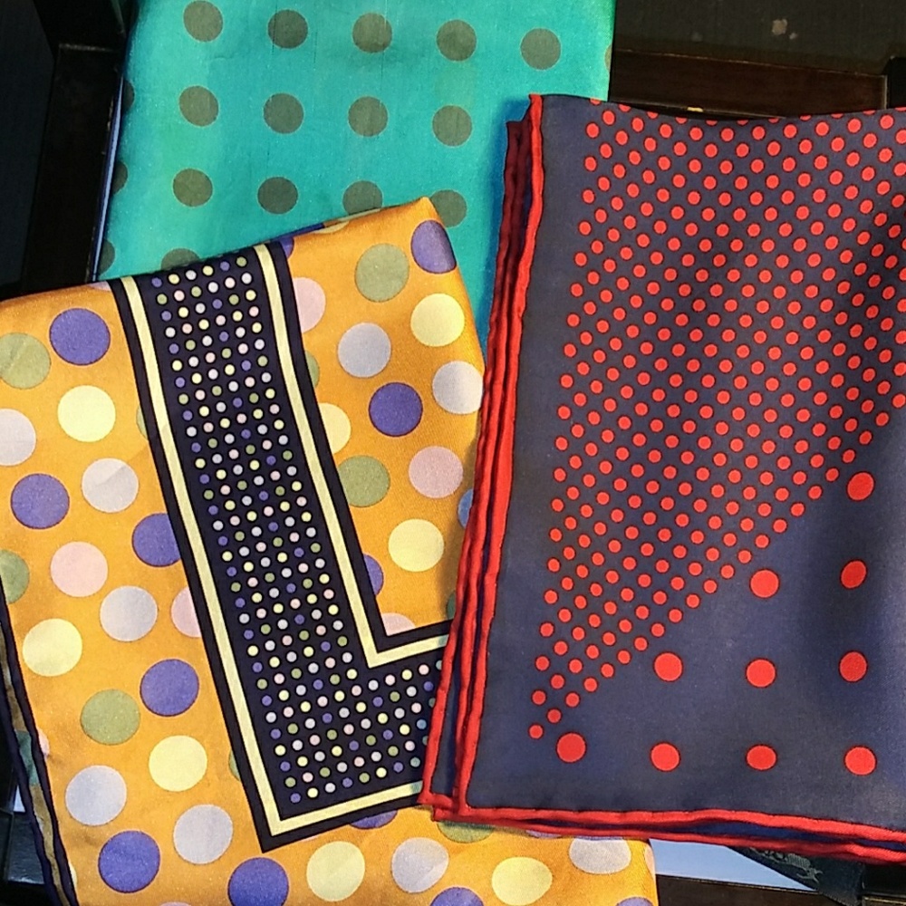 Men's Silk Handkerchief Trio